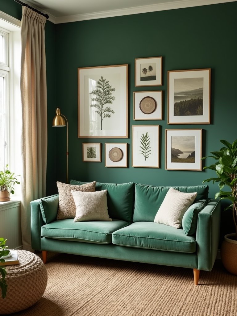 nature inspired gallery wall