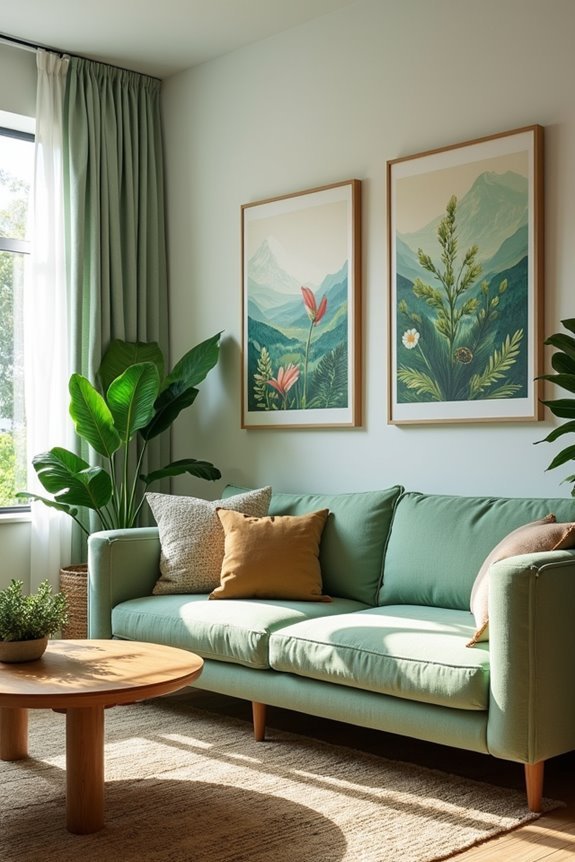 nature inspired living room artwork