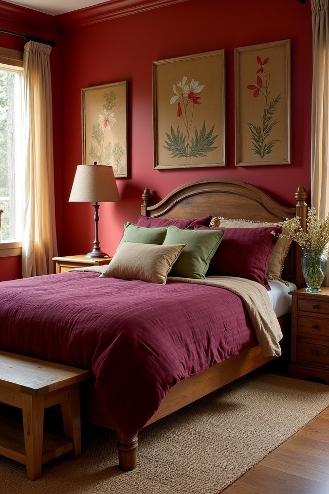 nature inspired vibrant red accents