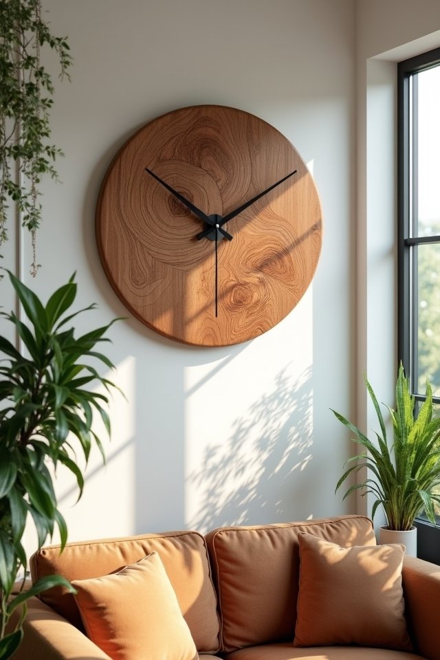 nature inspired wooden clocks