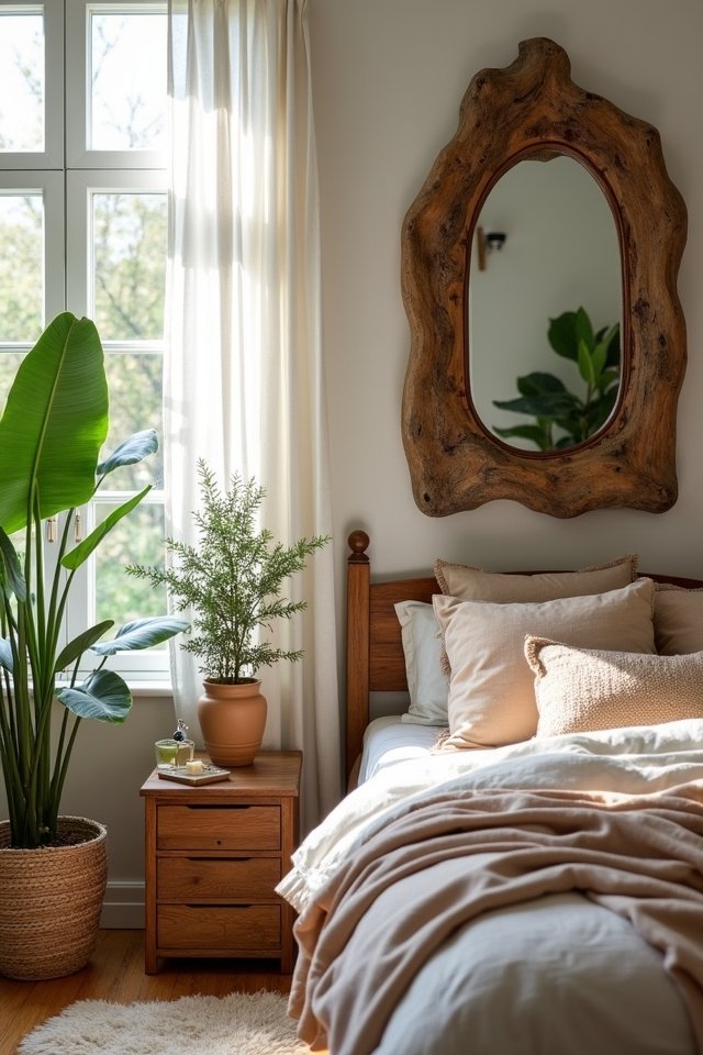 nature inspired wooden mirrors