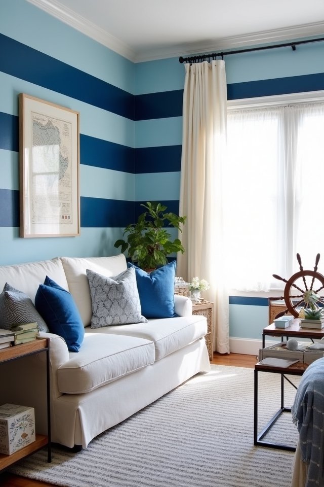 nautical stripes and blue