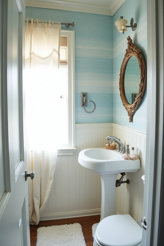 nautical stripes bathroom transformation