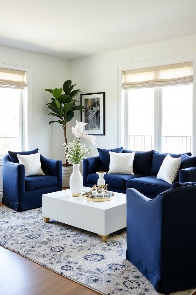 navy and white elegance