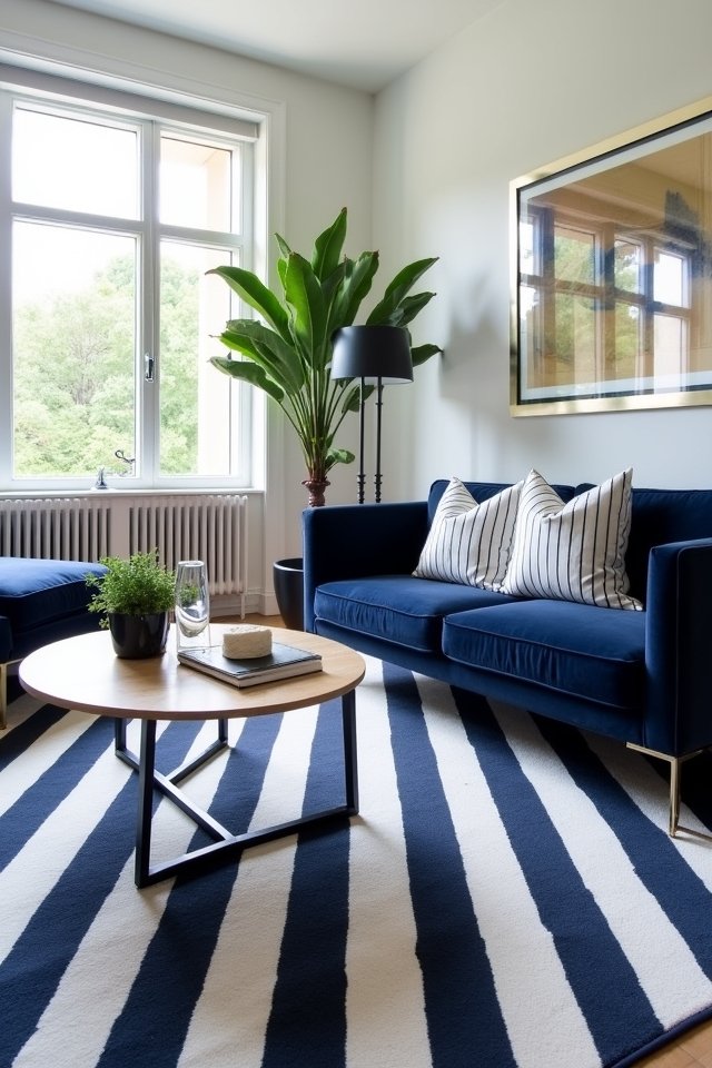 navy and white stripes