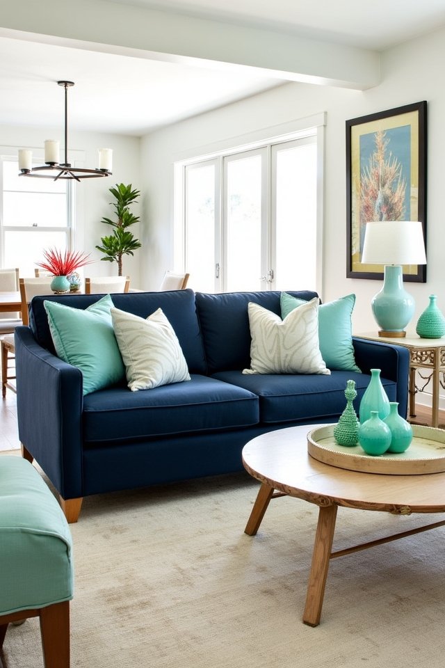 navy blue and aqua harmony