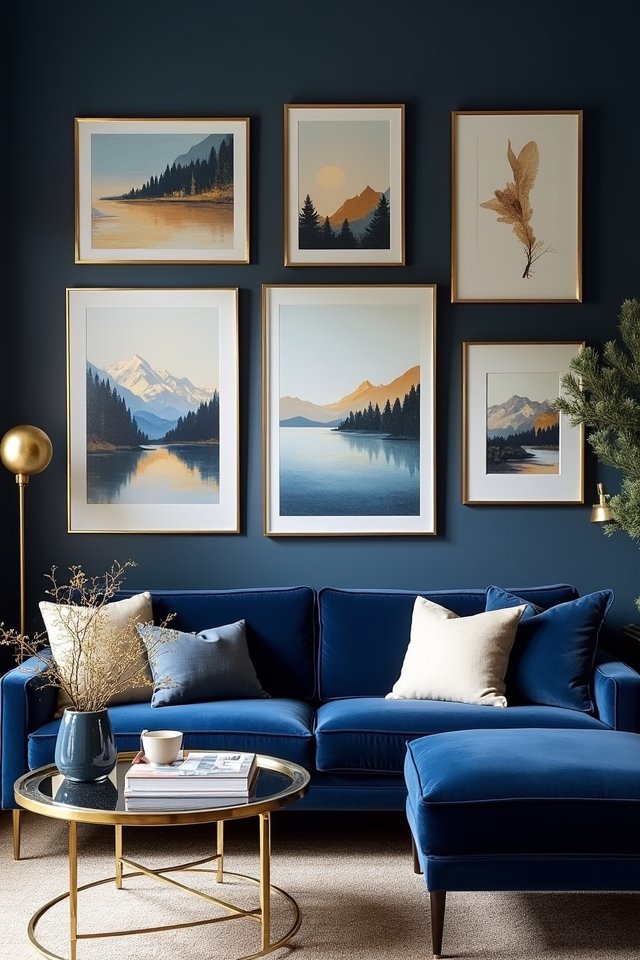 navy blue art gallery