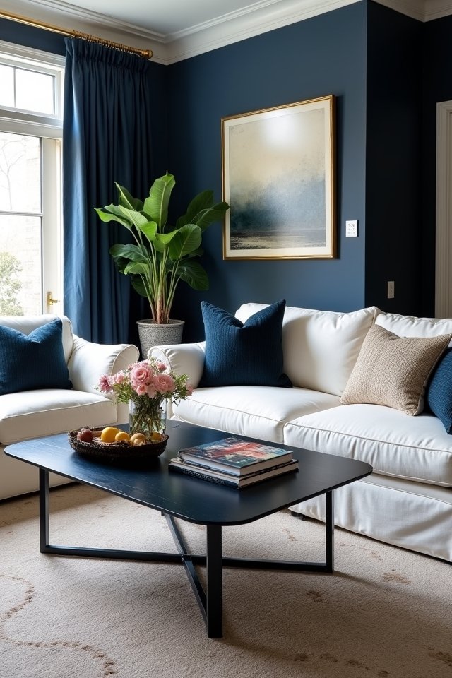 navy blue coffee table elegance