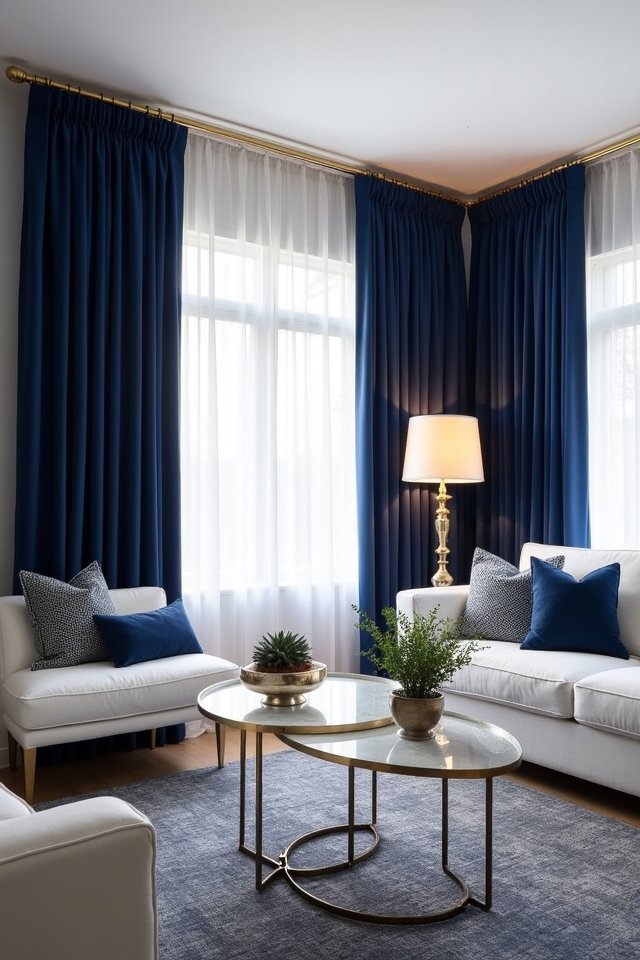 navy blue curtain transformation