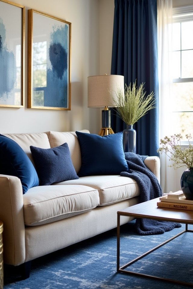 navy blue decor accessories