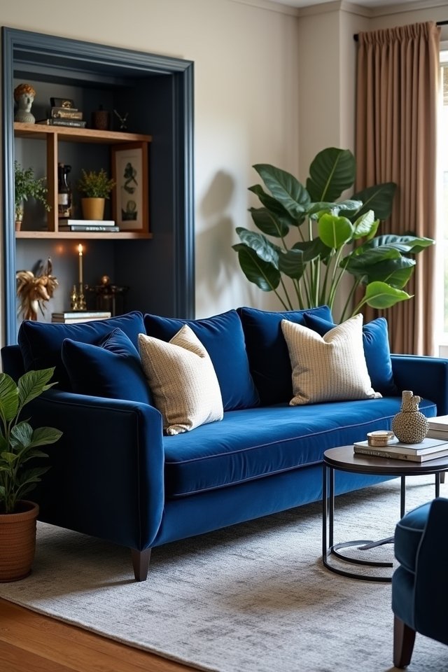 navy blue furniture accents