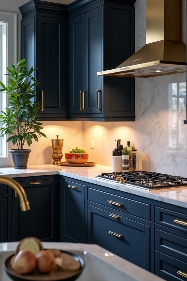 navy blue gold accents