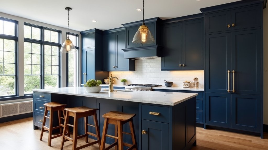 navy blue kitchen designs
