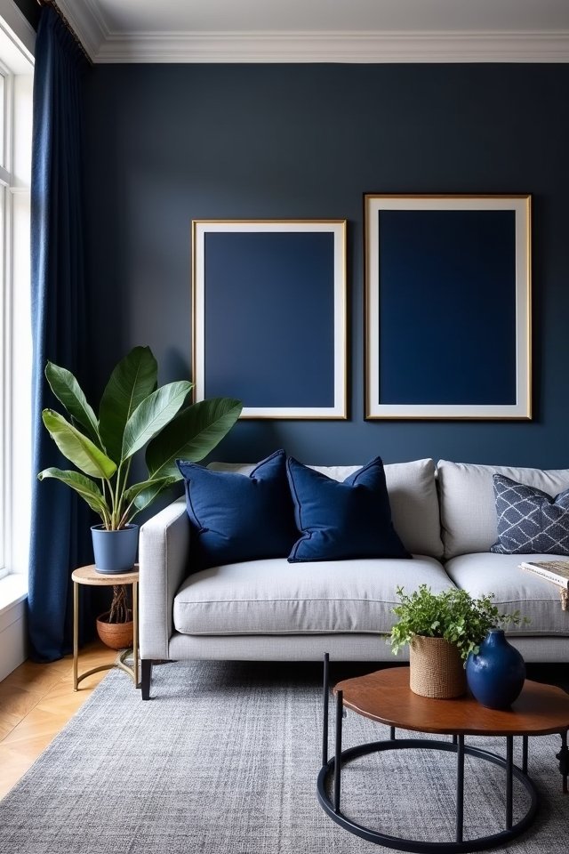 navy blue wall decor