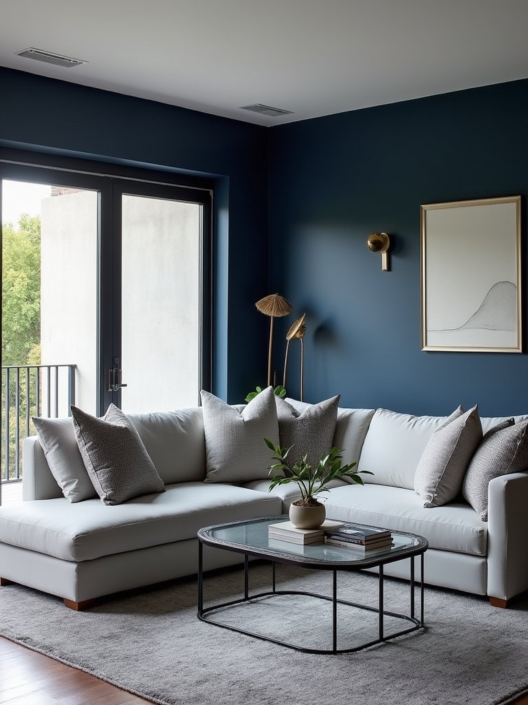 navy blue walls statement