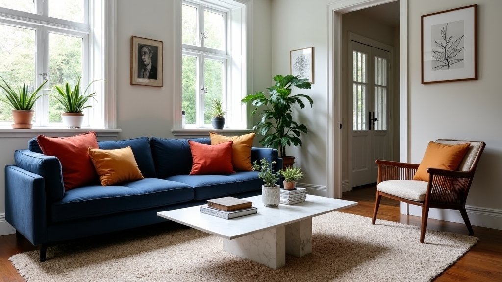 navy couch living room ideas