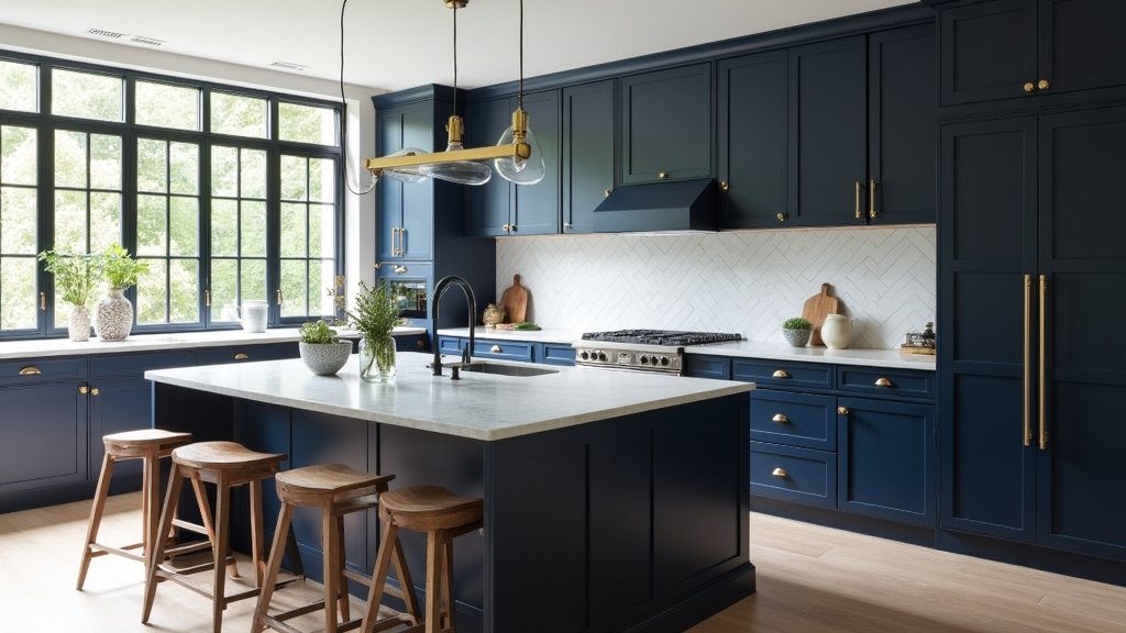 navy kitchen cabinet ideas
