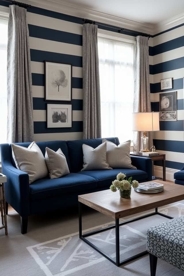navy stripes grey patterns