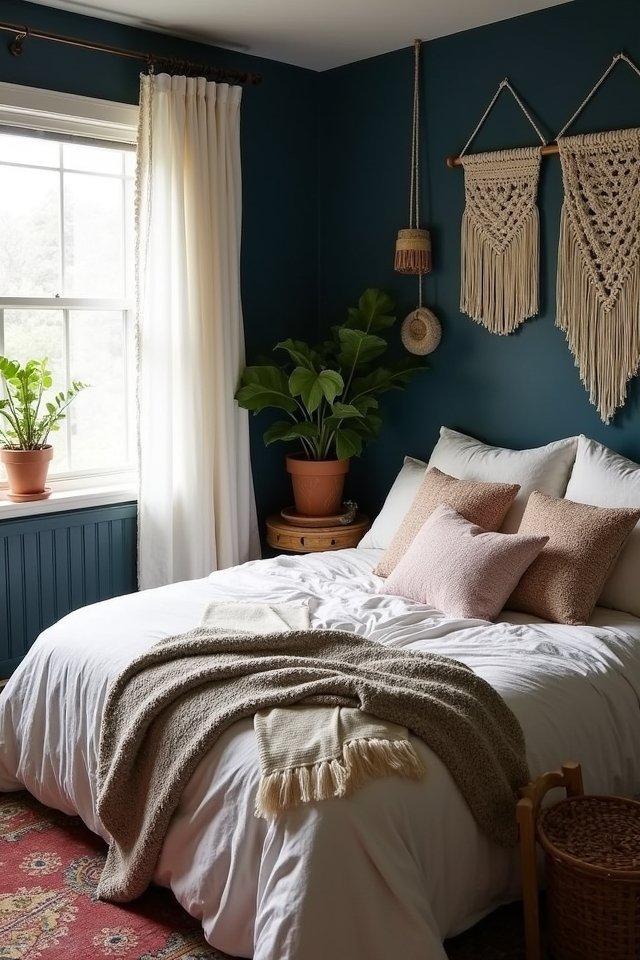navy walls create serenity