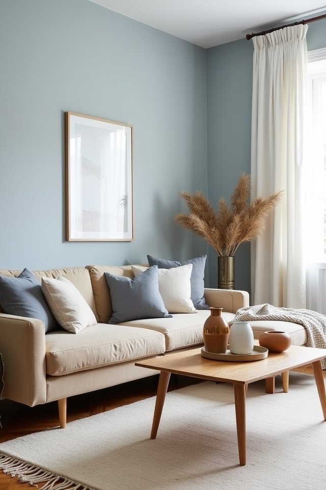 neutral accents enhance blue grey