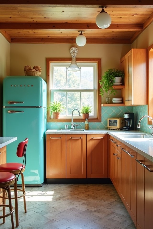 nostalgic vibrant kitchen appliances