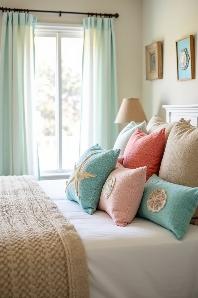 ocean themed cozy pillows