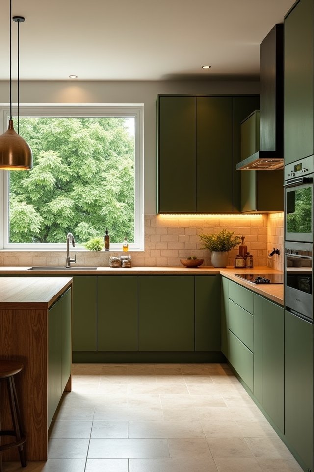 olive green and wood