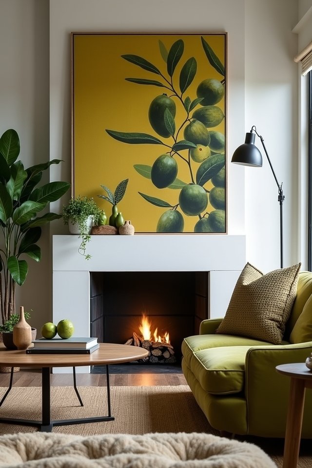 olive green art accents