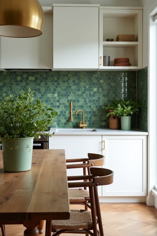olive green kitchen backsplashes