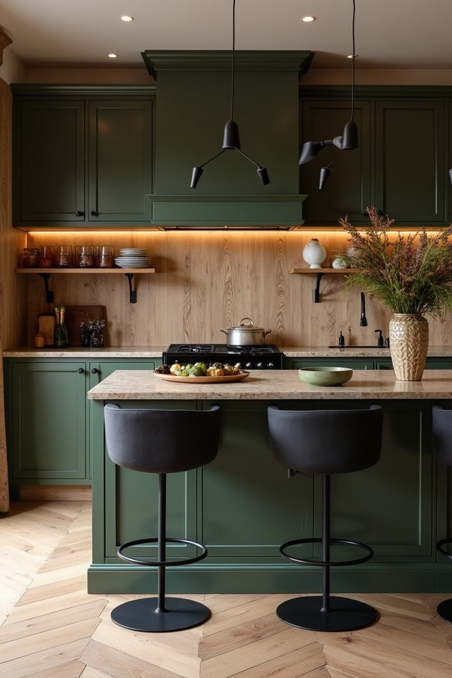 olive green kitchen elegance