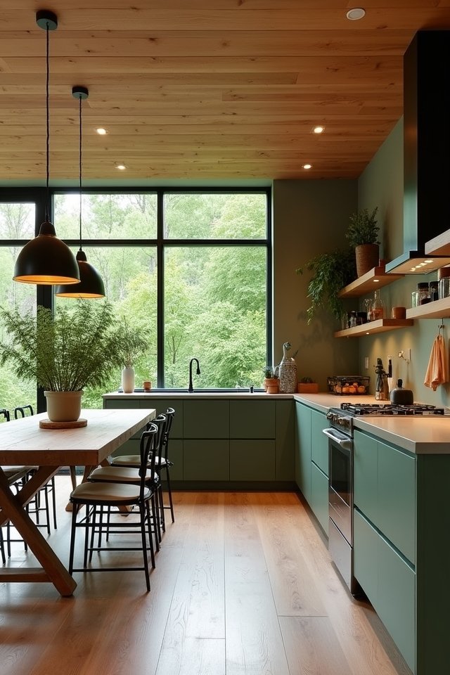 olive green open concept elegance