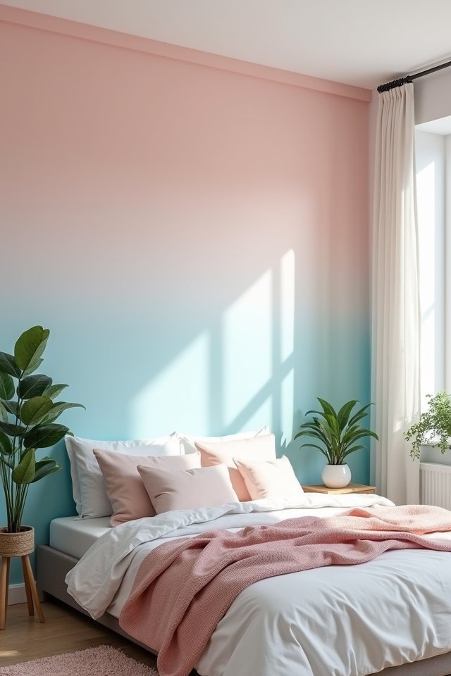 ombre gradient bedroom decor