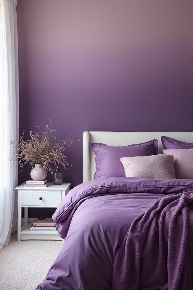 ombre purple accent wall