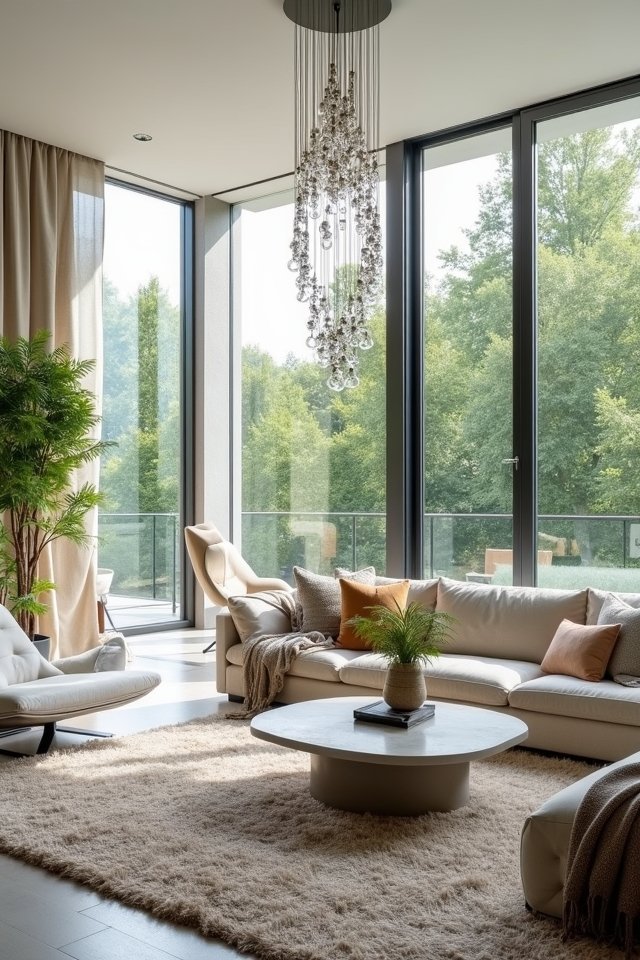open airy living room layout