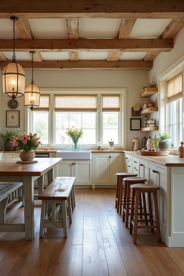 open concept kitchen dining