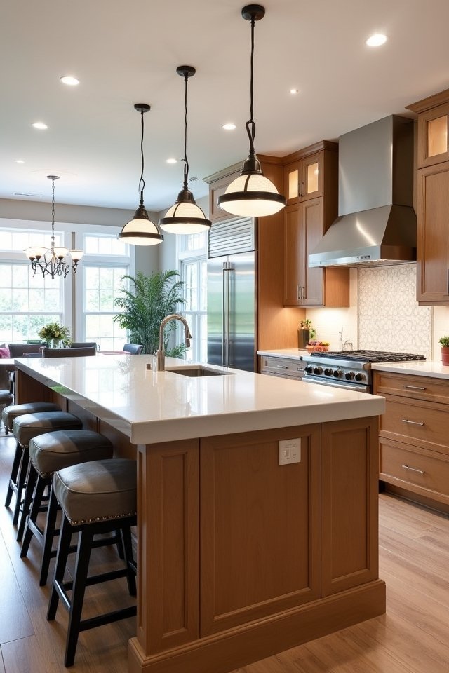 open concept kitchen socializing space