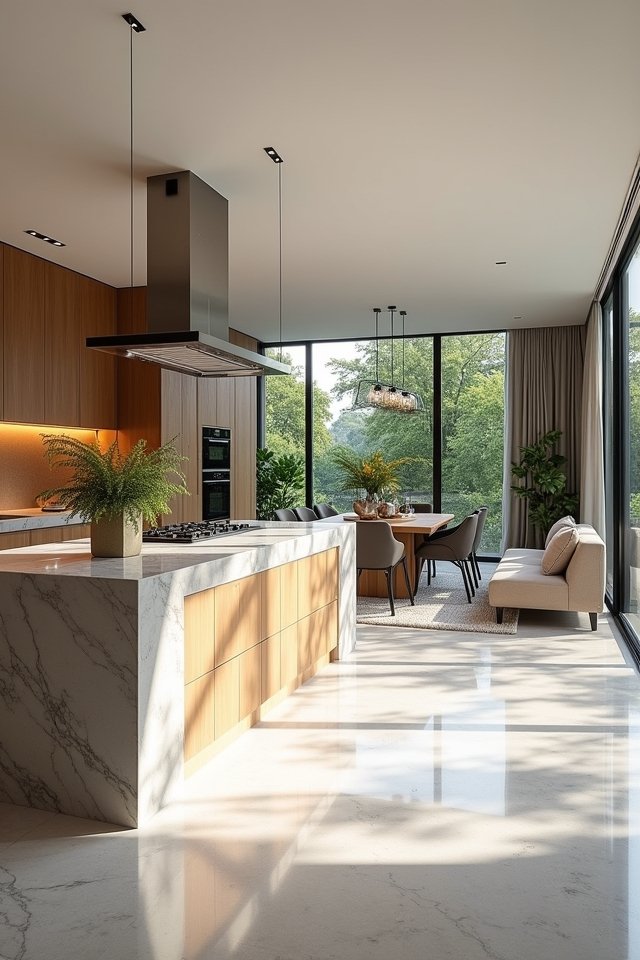 open kitchen living connection