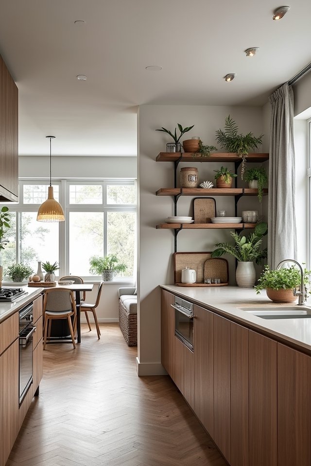 open shelves for organization