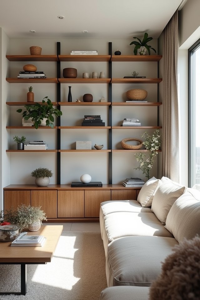 open shelving for aesthetics