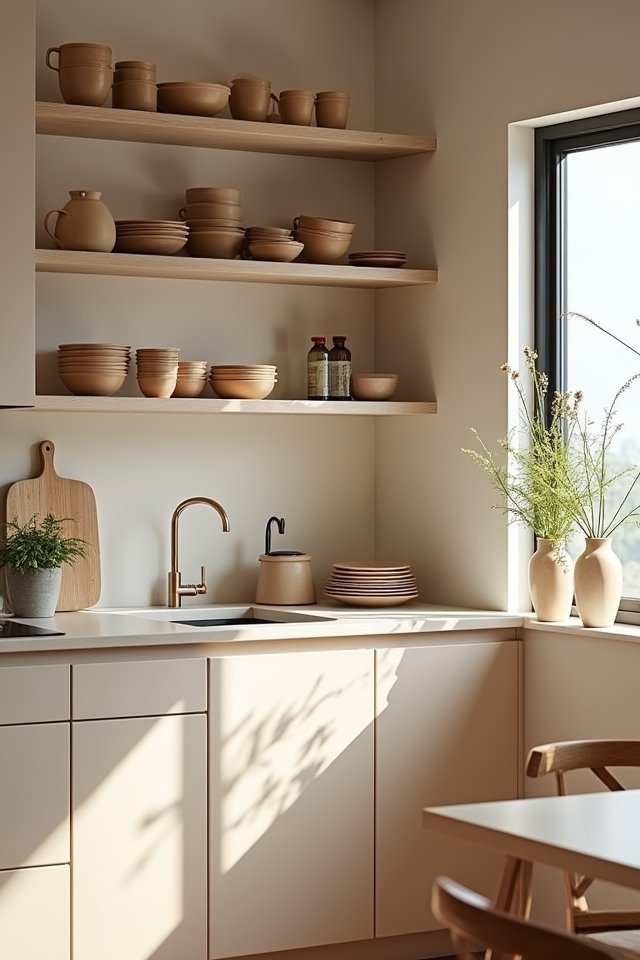 open shelving for dishware