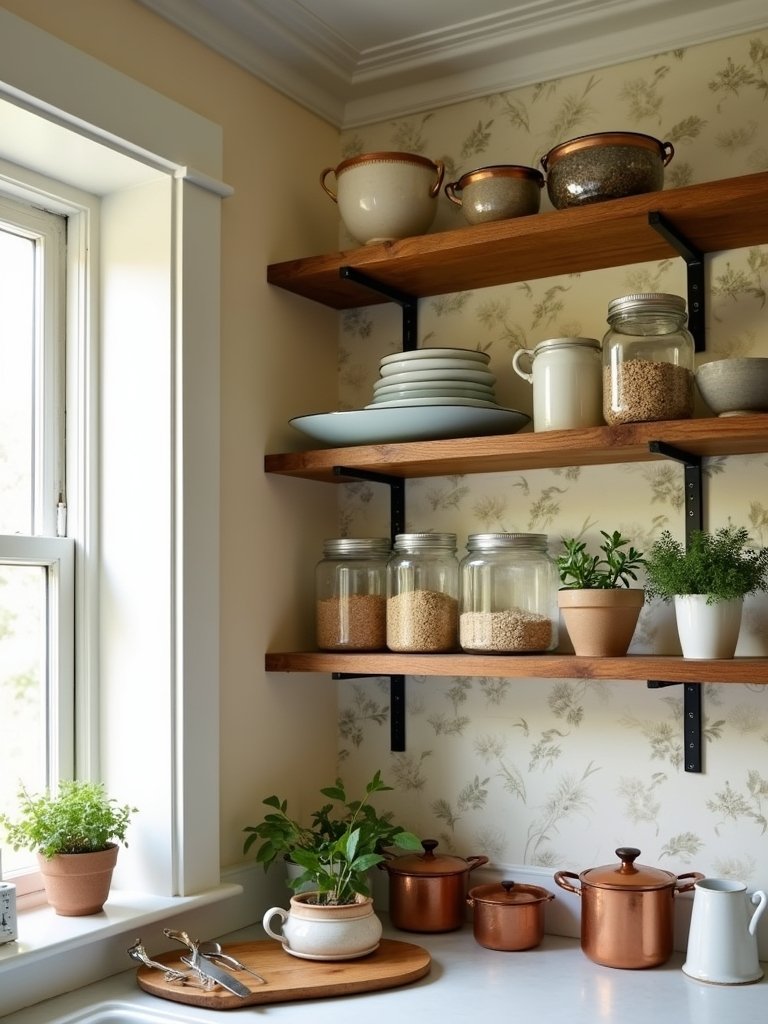 open shelving for display