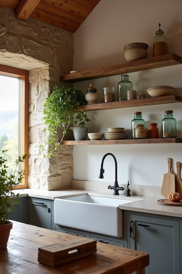 open shelving kitchen decor