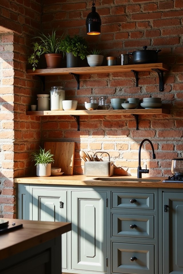 open shelving with character