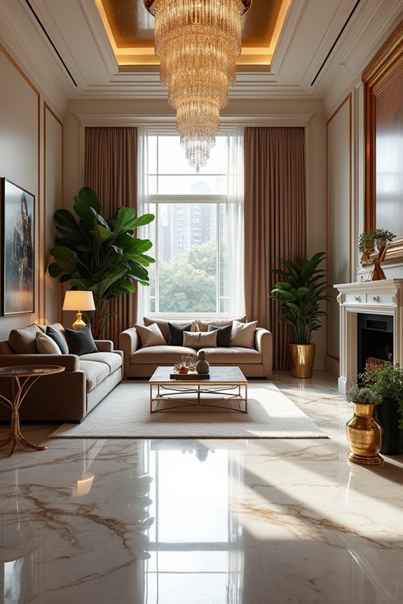 opulent marble living room