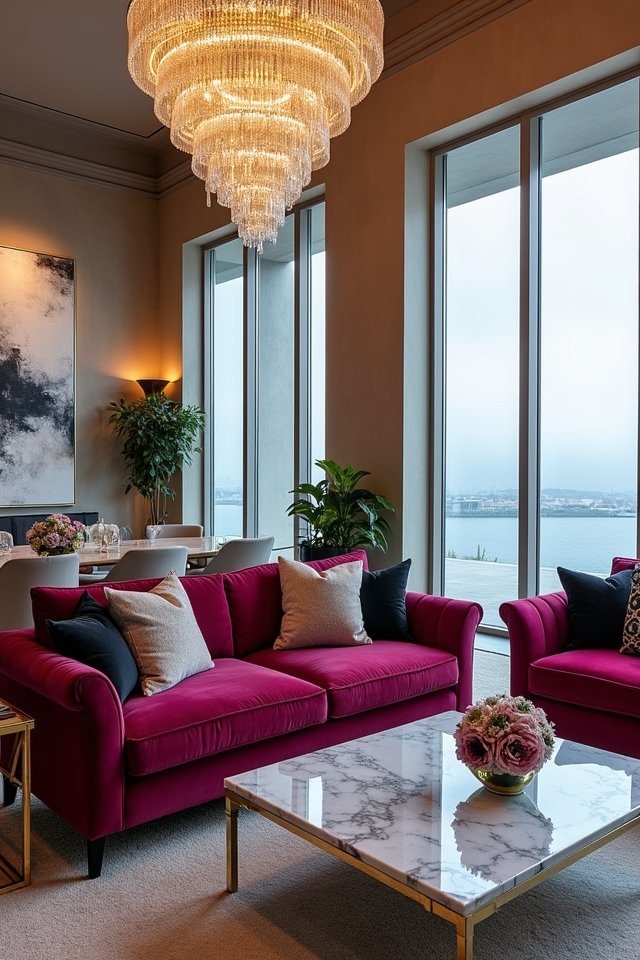 opulent shimmering living room