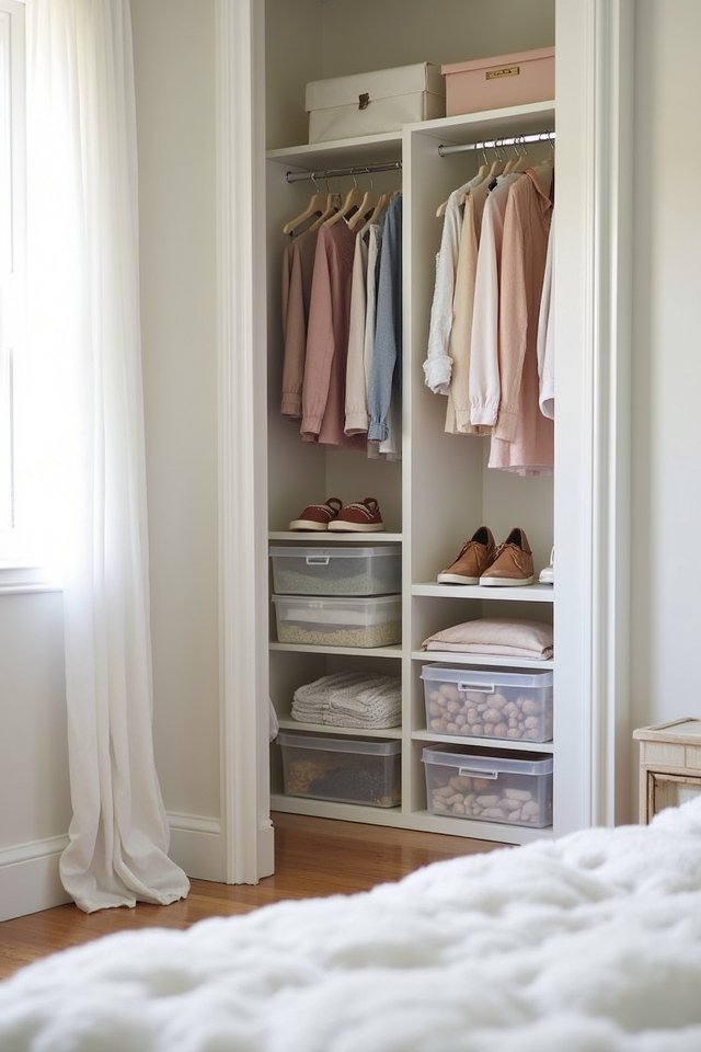 organize with clear bins