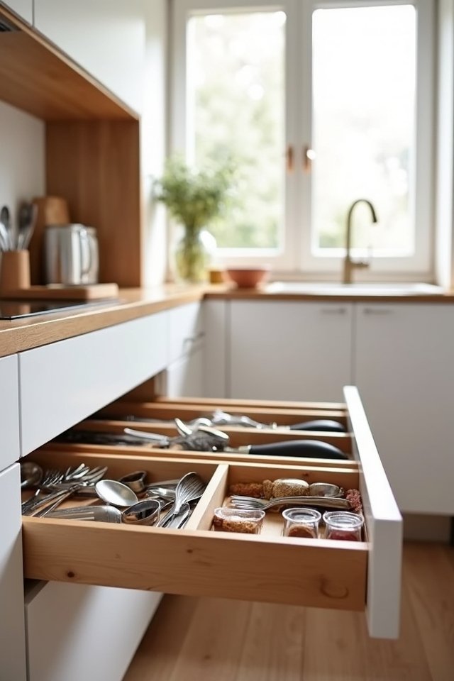 organized kitchen with dividers