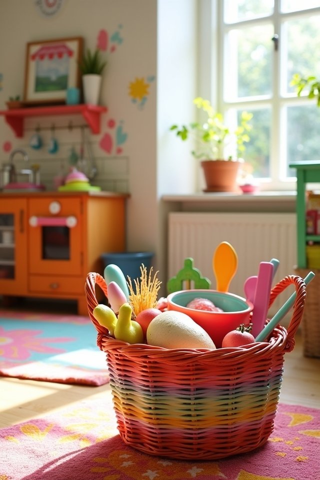 organized play kitchen accessories
