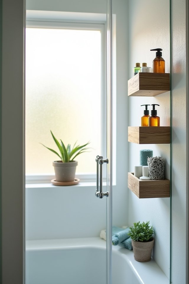 organized toiletries in caddies