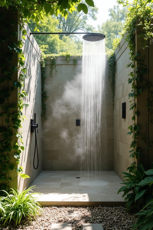 outdoor luxury shower experience